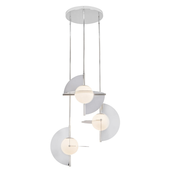 Kuzco Lighting CH65127-PN/OP-UNV LED Chandelier, Polished Nickel/Opal Glass