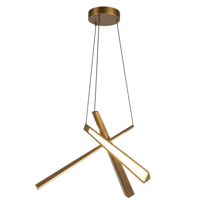 Kuzco Lighting CH68127-VB-UNV LED Chandelier, Vintage Brass