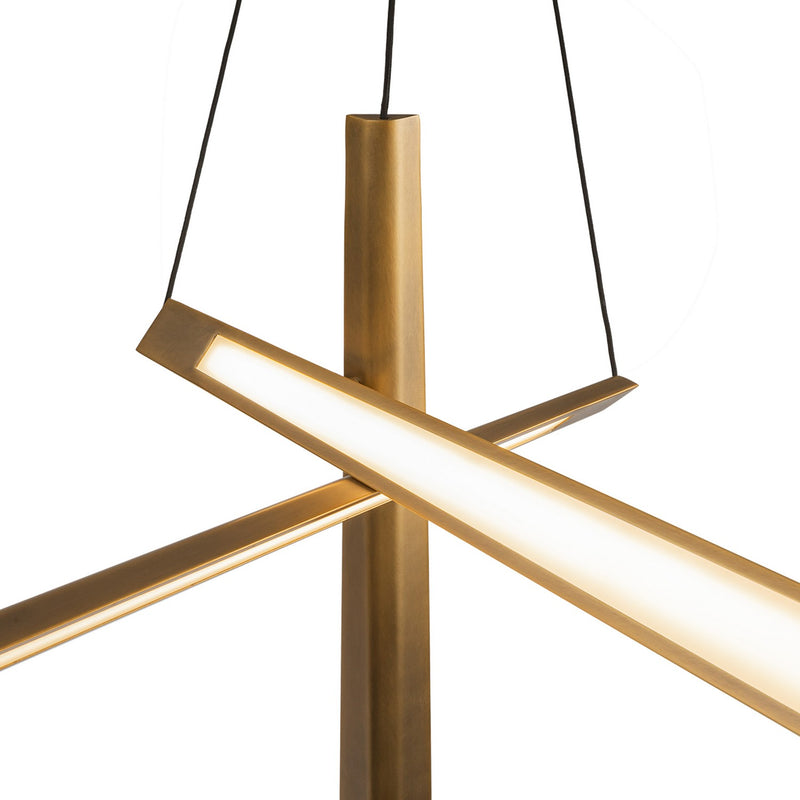 Kuzco Lighting CH68127-VB-UNV LED Chandelier, Vintage Brass