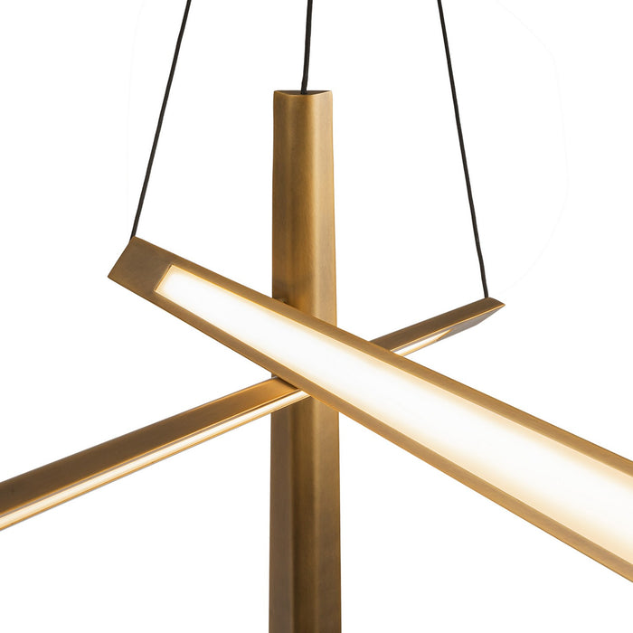Kuzco Lighting CH68127-VB-UNV LED Chandelier, Vintage Brass