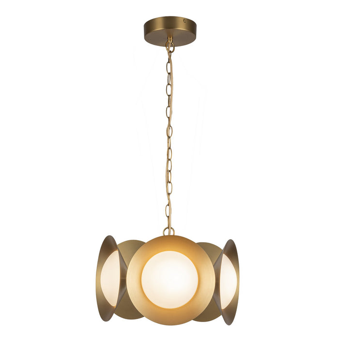Kuzco Lighting CH77916-BG/OP-UNV LED Chandelier, Brushed Gold/Opal Glass