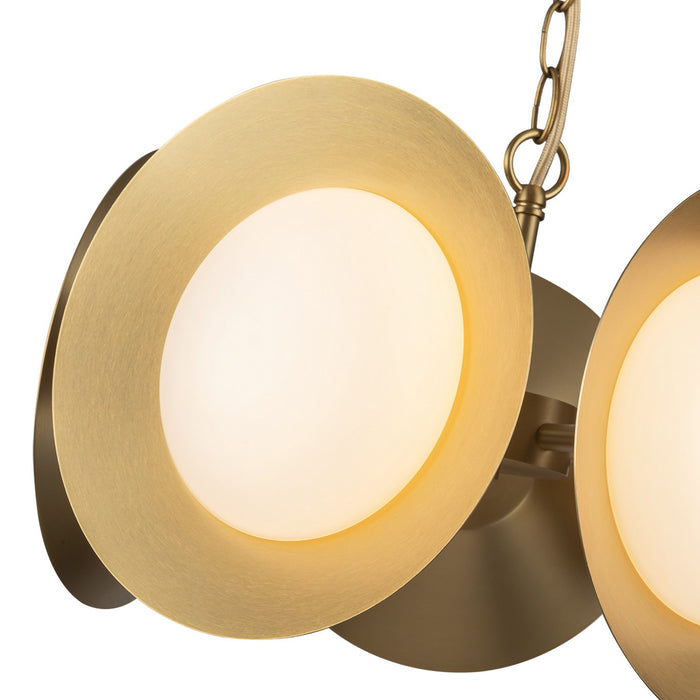 Kuzco Lighting CH77916-BG/OP-UNV LED Chandelier, Brushed Gold/Opal Glass