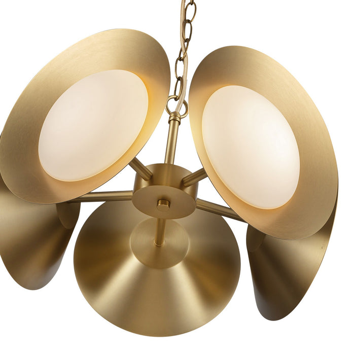 Kuzco Lighting CH77916-BG/OP-UNV LED Chandelier, Brushed Gold/Opal Glass