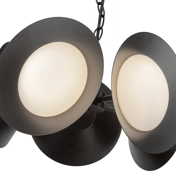 Kuzco Lighting CH77916-BK/OP-UNV LED Chandelier, Black/Opal Glass