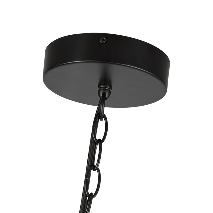 Kuzco Lighting CH77916-BK/OP-UNV LED Chandelier, Black/Opal Glass