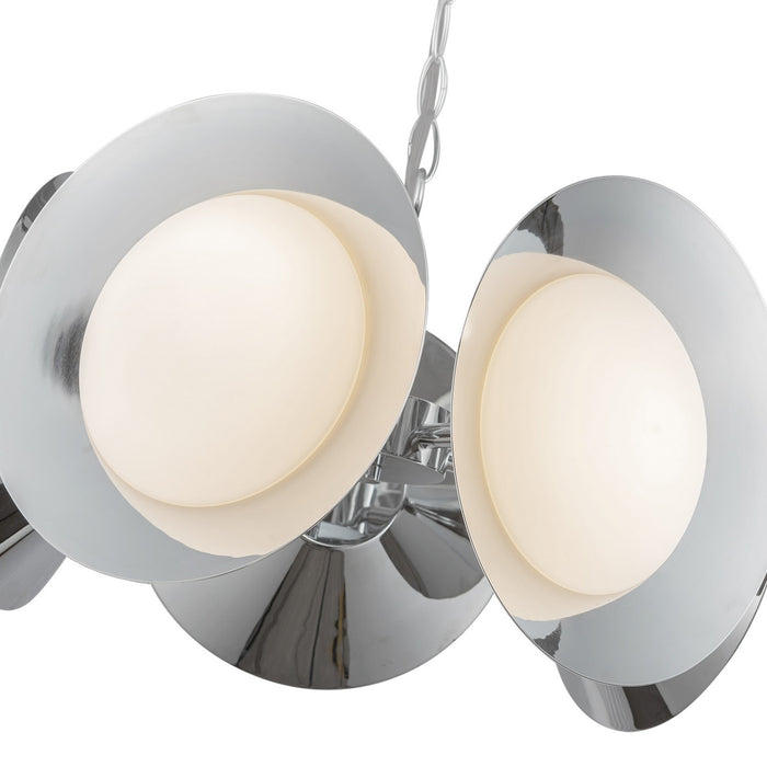 Kuzco Lighting CH77916-CH/OP-UNV LED Chandelier, Chrome/Opal Glass