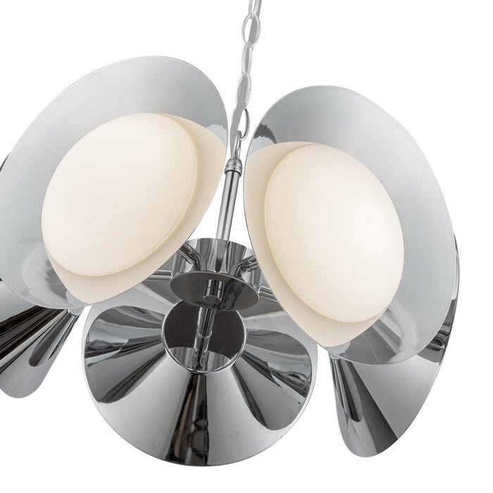 Kuzco Lighting CH77916-CH/OP-UNV LED Chandelier, Chrome/Opal Glass