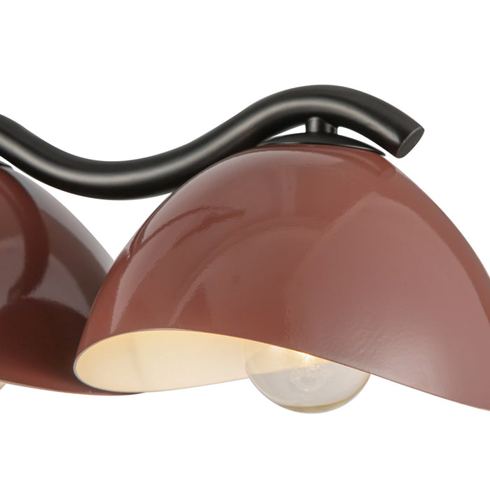 Kuzco Lighting LP57642-BK/BGD Seven Light Linear Pendant, Black/Burgundy