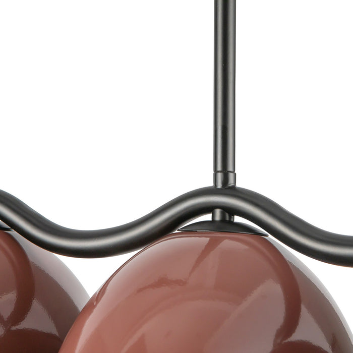 Kuzco Lighting LP57642-BK/BGD Seven Light Linear Pendant, Black/Burgundy