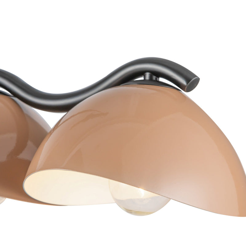 Kuzco Lighting LP57642-BK/PEC Seven Light Linear Pendant, Black/Peach