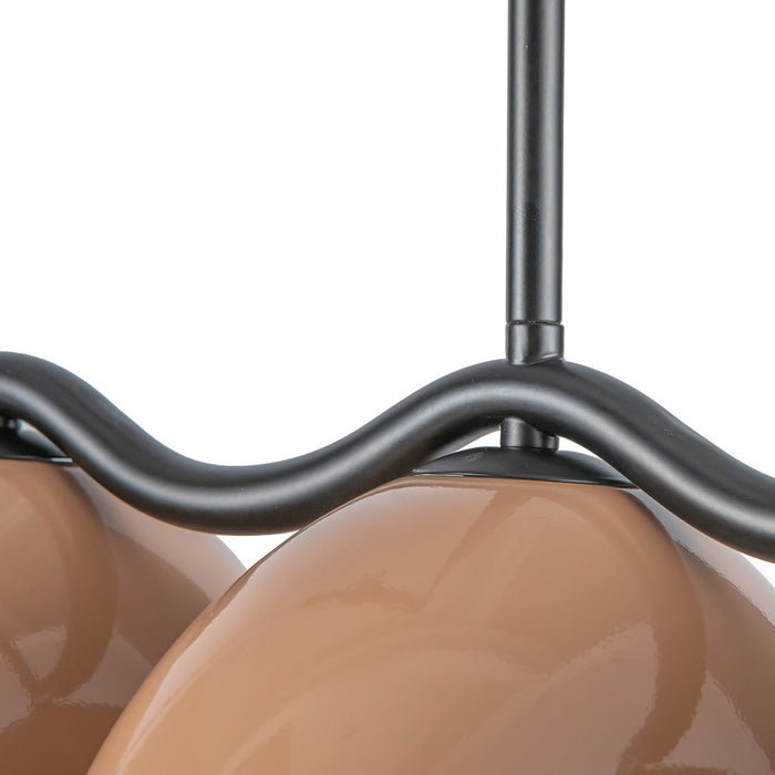 Kuzco Lighting LP57642-BK/PEC Seven Light Linear Pendant, Black/Peach