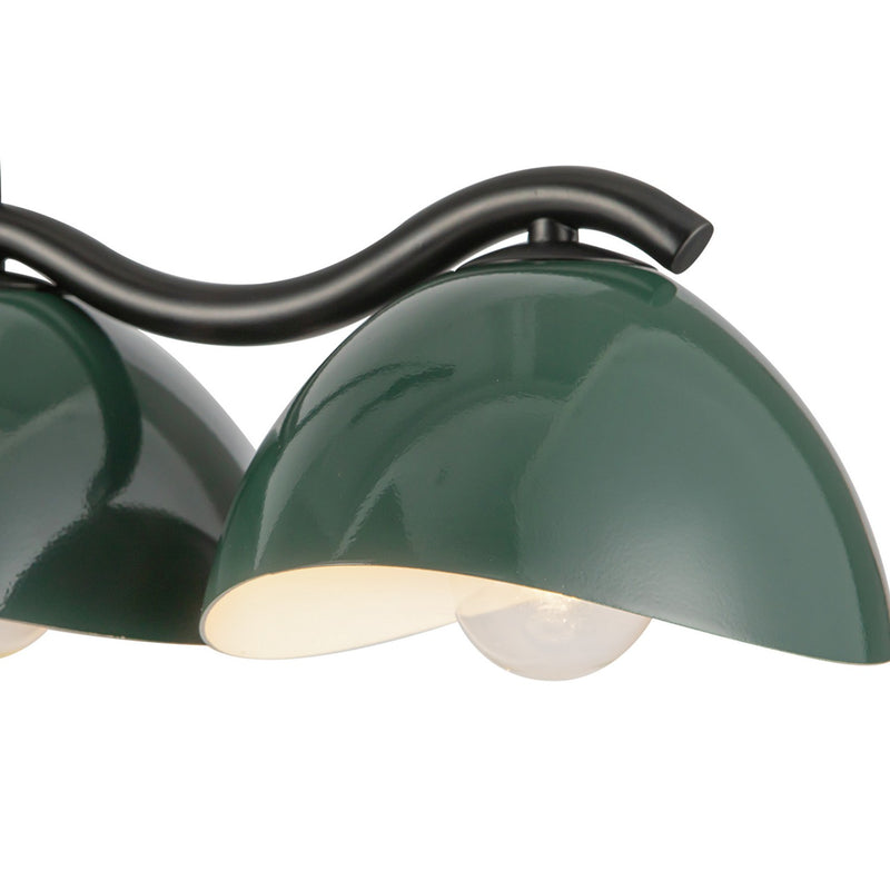 Kuzco Lighting LP57642-BK/PGN Seven Light Linear Pendant, Black/Pine Green