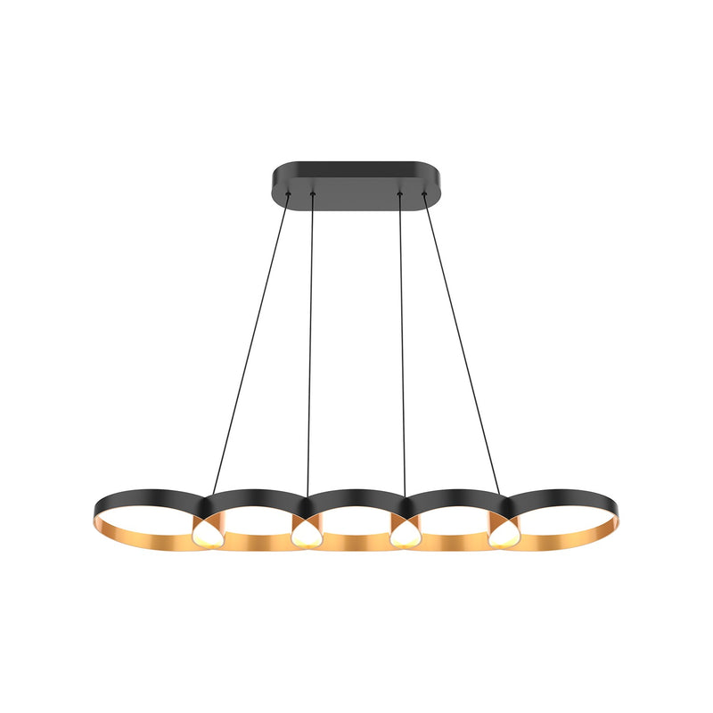 Kuzco Lighting LP90838-BK/GD-UNV LED Linear Pendant, Black/Gold