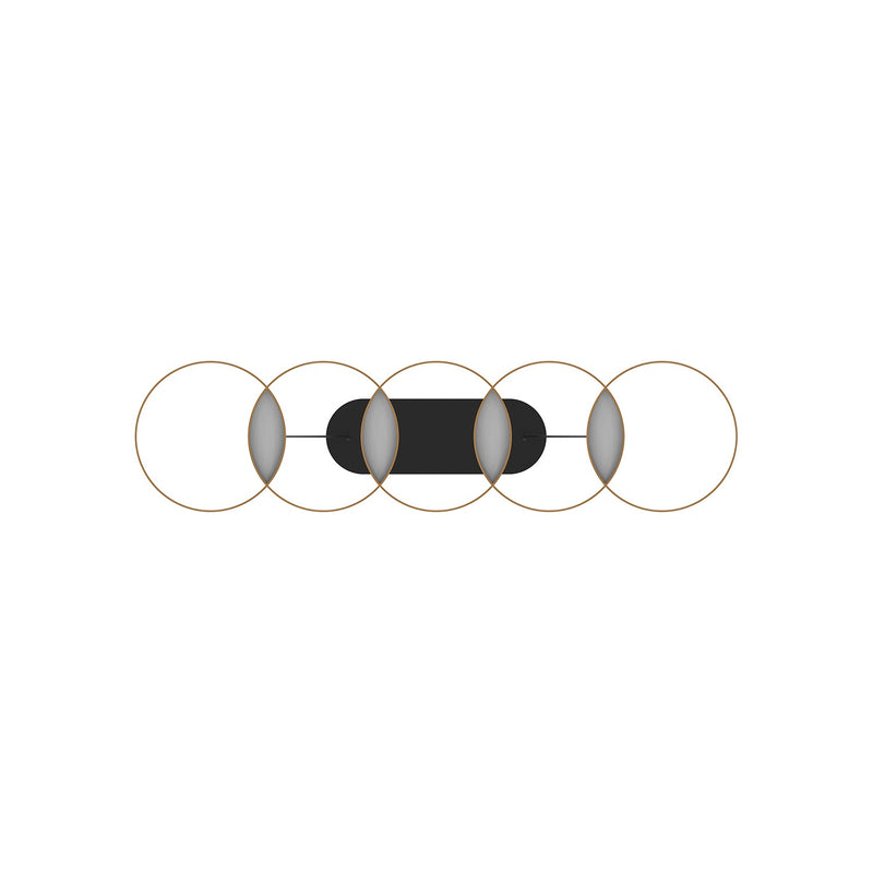 Kuzco Lighting LP90838-BK/GD-UNV LED Linear Pendant, Black/Gold