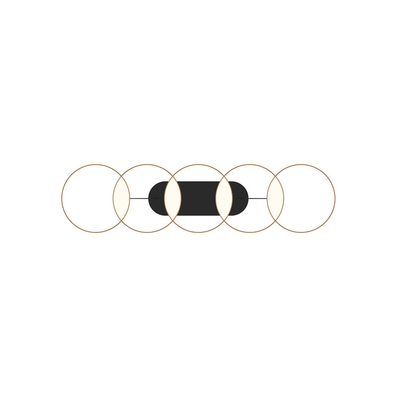 Kuzco Lighting LP90838-BK/GD-UNV LED Linear Pendant, Black/Gold