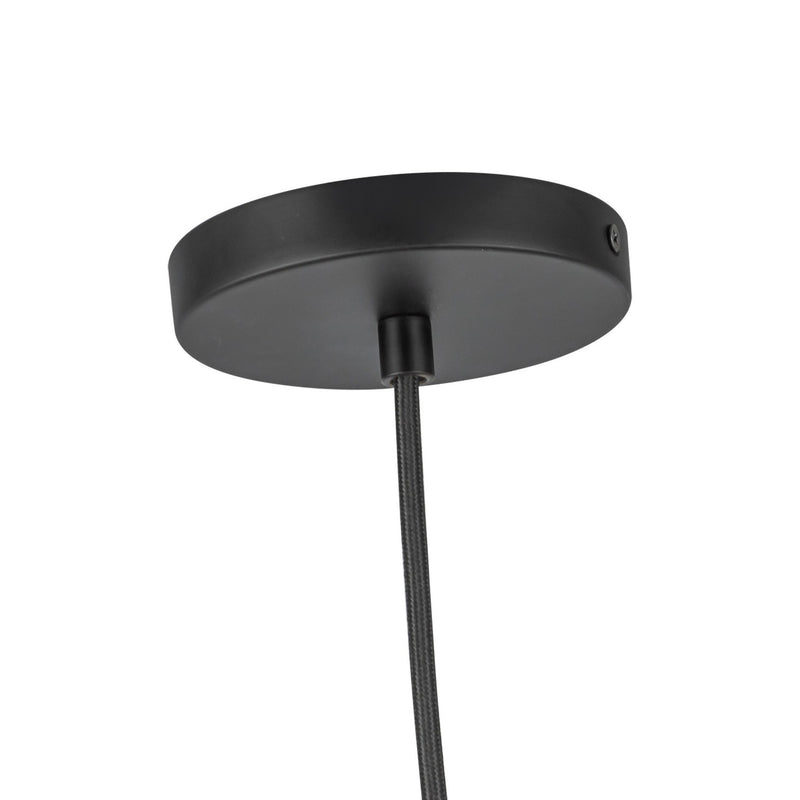 Kuzco Lighting PD34212-BK/OP One Light Pendant, Black/Opal Glass
