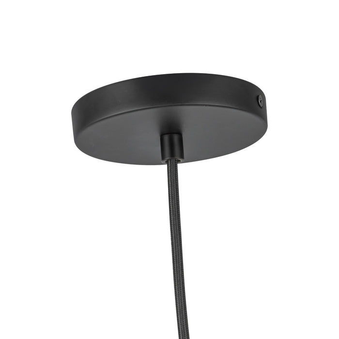 Kuzco Lighting PD34612-BK/OP One Light Pendant, Black/Opal Glass