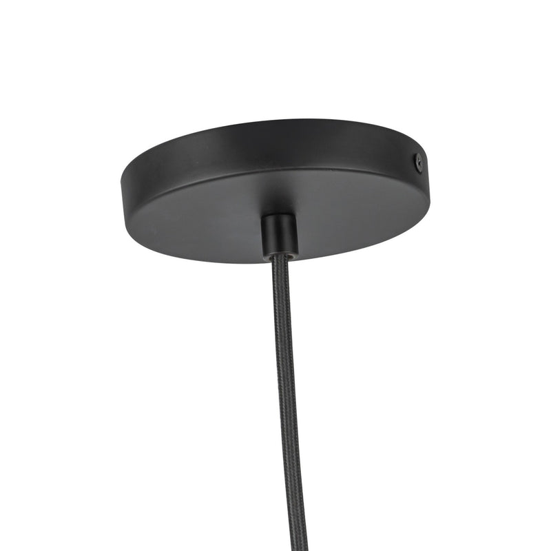 Kuzco Lighting PD34616-BK/OP One Light Pendant, Black/Opal Glass