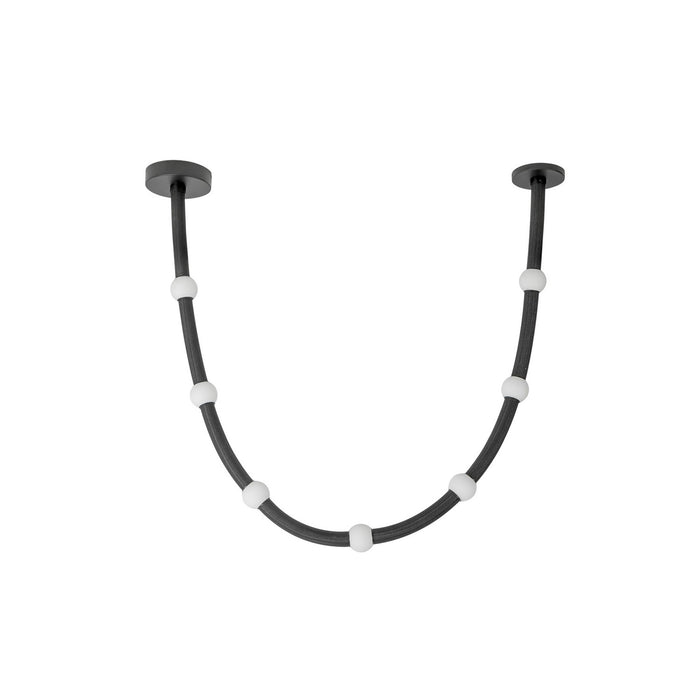 Kuzco Lighting PD39307-BK/OP-UNV LED Pendant, Black/Opal Glass