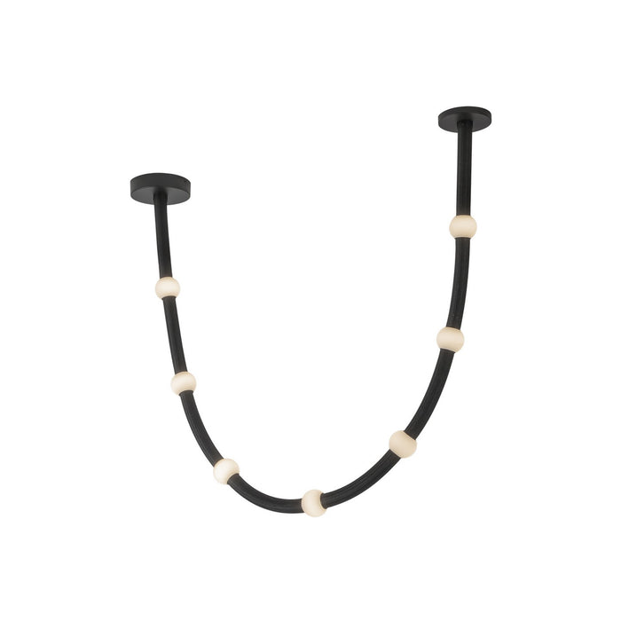 Kuzco Lighting PD39307-BK/OP-UNV LED Pendant, Black/Opal Glass