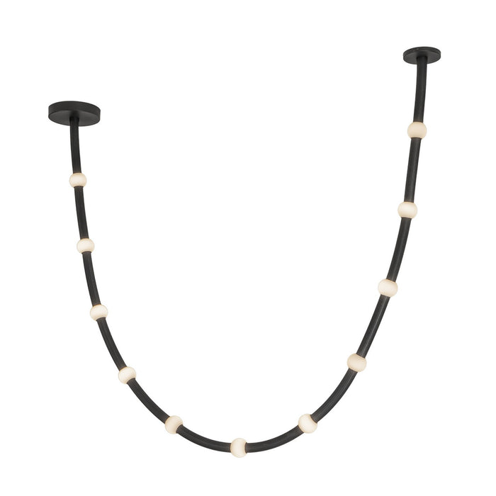 Kuzco Lighting PD39310-BK/OP-UNV-010 LED Pendant, Black/Opal Glass