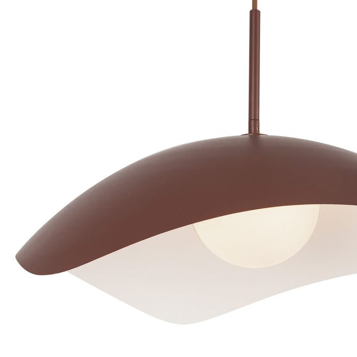 Kuzco Lighting PD55922-BGD One Light Pendant, Burgundy