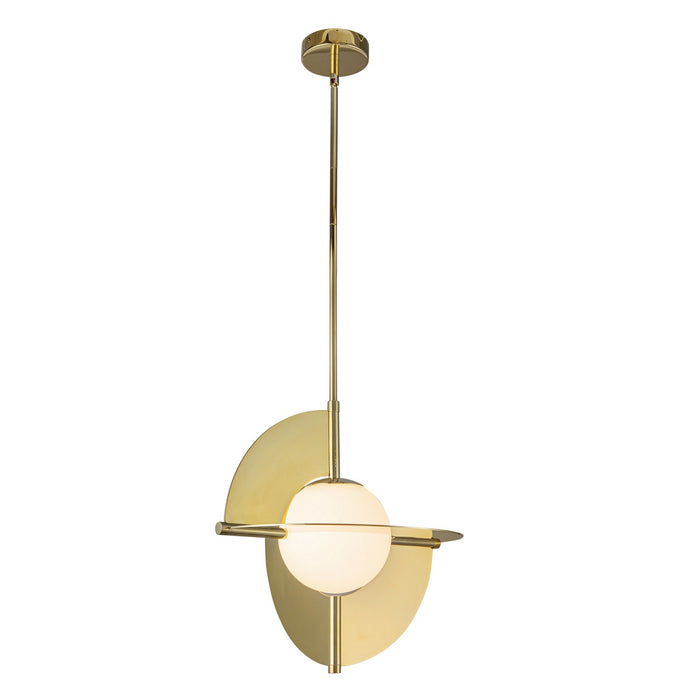 Kuzco Lighting PD65116-MRB/OP-UNV LED Pendant, Metallic Brass/Opal Glass