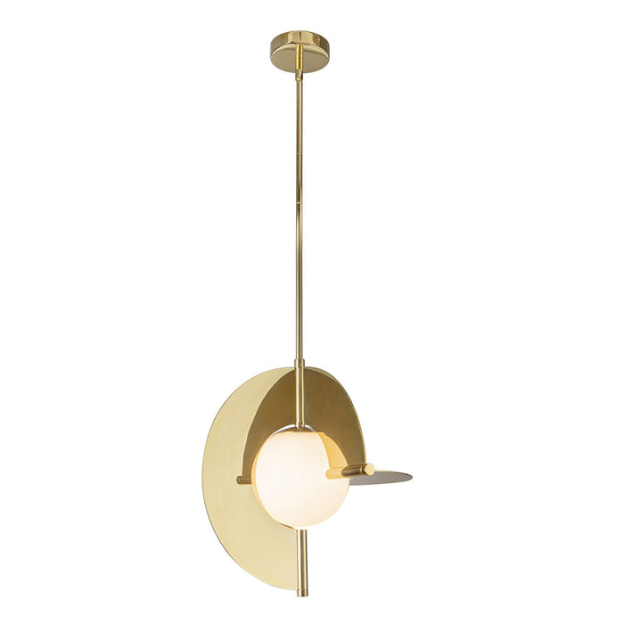 Kuzco Lighting PD65116-MRB/OP-UNV LED Pendant, Metallic Brass/Opal Glass