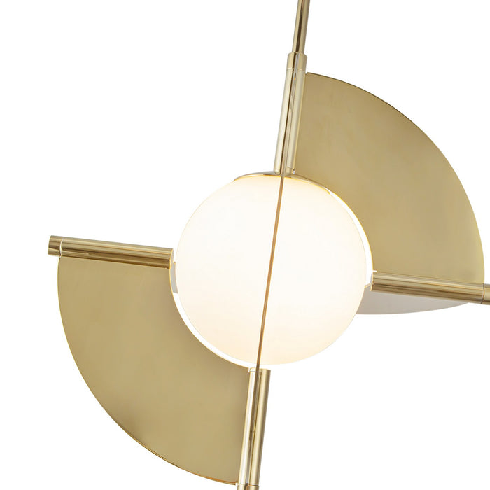 Kuzco Lighting PD65116-MRB/OP-UNV LED Pendant, Metallic Brass/Opal Glass