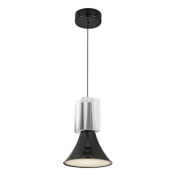 Kuzco Lighting PD94108-GBK/CC-UNV LED Pendant, Glossy Black/Clear Crystal