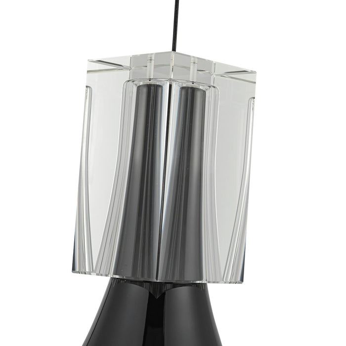 Kuzco Lighting PD94108-GBK/CC-UNV LED Pendant, Glossy Black/Clear Crystal