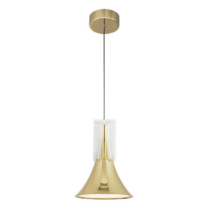 Kuzco Lighting PD94108-MRB/CC-UNV LED Pendant, Metallic Brass/Clear Crystal
