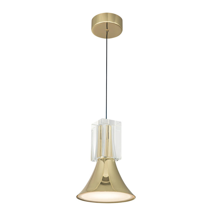 Kuzco Lighting PD94108-MRB/CC-UNV LED Pendant, Metallic Brass/Clear Crystal