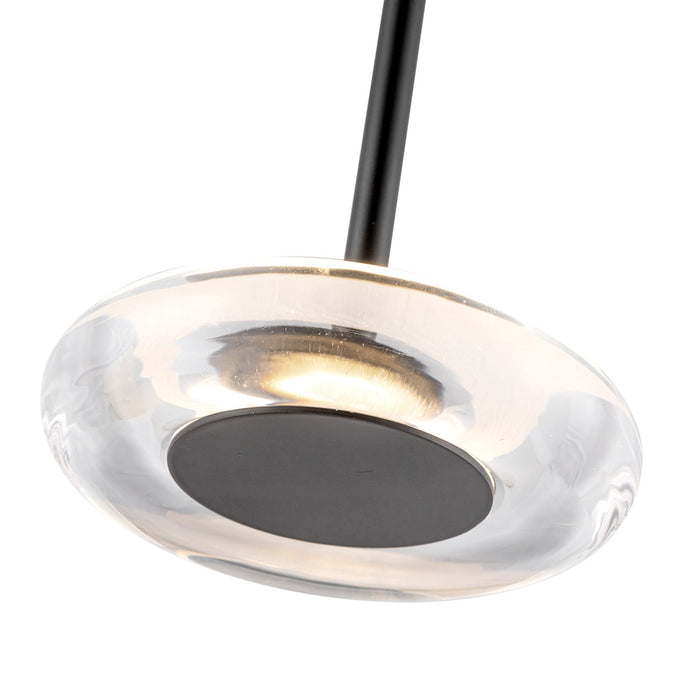 Kuzco Lighting PD97204-BK/CL LED Pendant, Black/Clear Glass