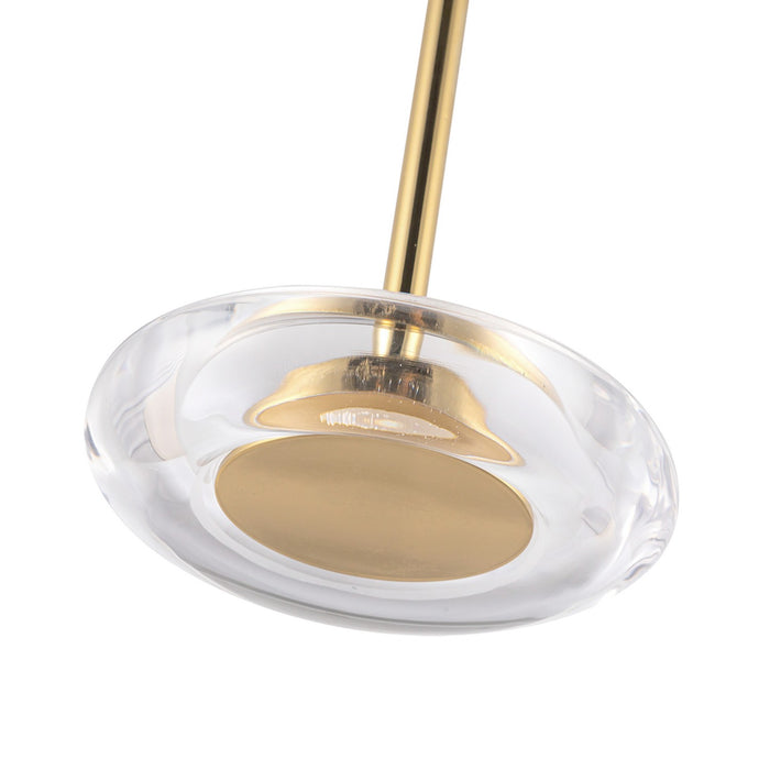 Kuzco Lighting PD97204-MRB/CL LED Pendant, Metallic Brass/Clear Glass