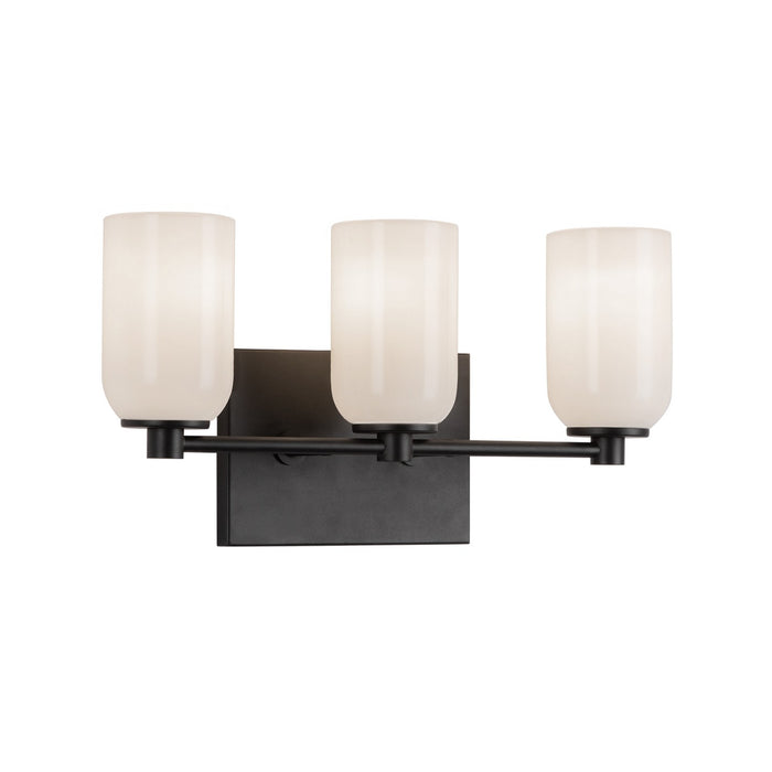 Kuzco Lighting VL57718-BK/GO Three Light Vanity, Black/Glossy Opal Glass