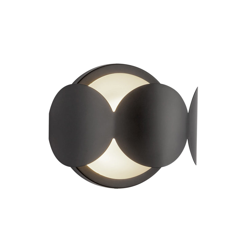 Kuzco Lighting WS59810-BK/OP One Light Wall Sconce, Black/Opal Glass