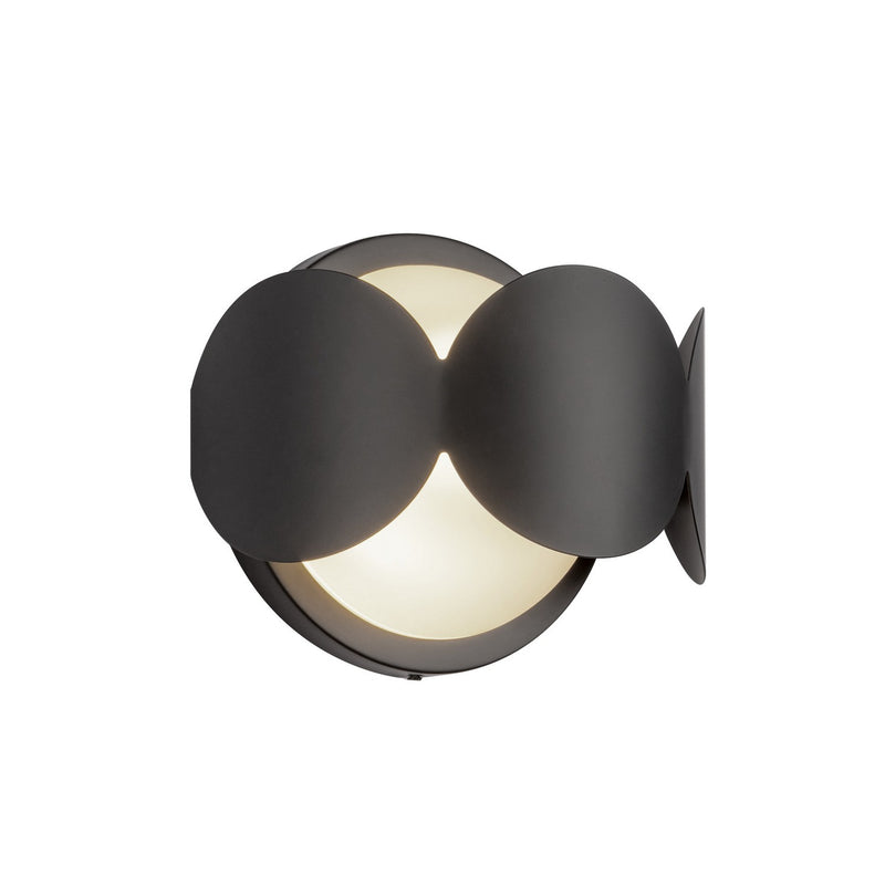 Kuzco Lighting WS59810-BK/OP One Light Wall Sconce, Black/Opal Glass