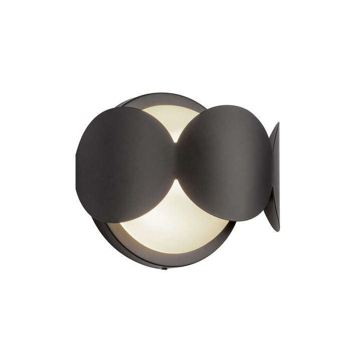 Kuzco Lighting WS59810-BK/OP One Light Wall Sconce, Black/Opal Glass