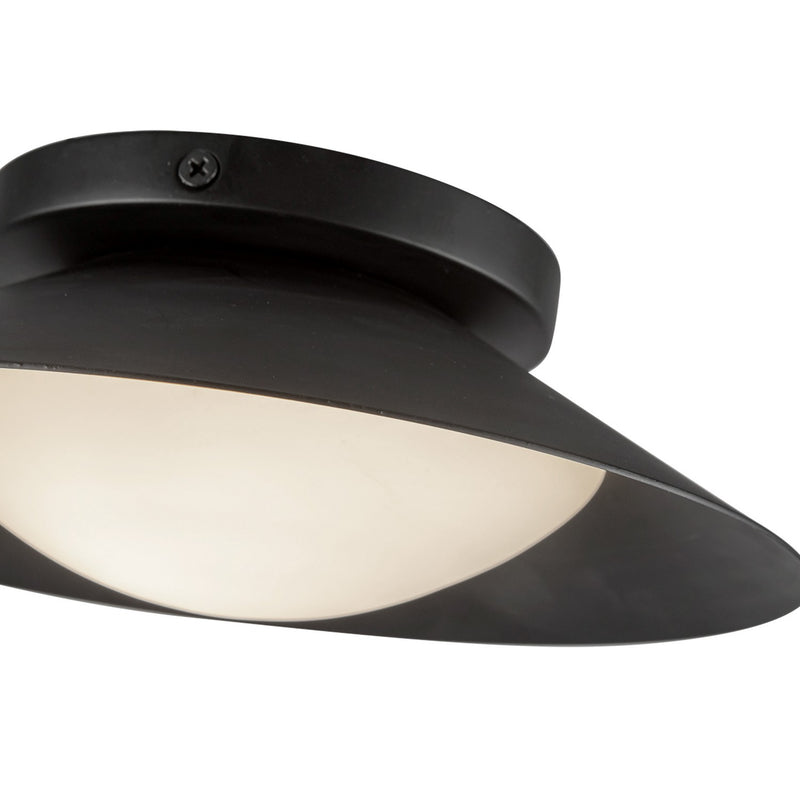 Kuzco Lighting WS77909-BK/OP LED Wall Sconce, Black/Opal Glass
