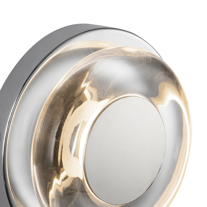 Kuzco Lighting WS97204-CH/CL LED Wall Sconce, Chrome/Clear Glass