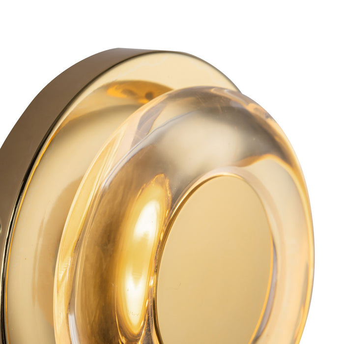 Kuzco Lighting WS97204-MRB/CL LED Wall Sconce, Metallic Brass/Clear Glass