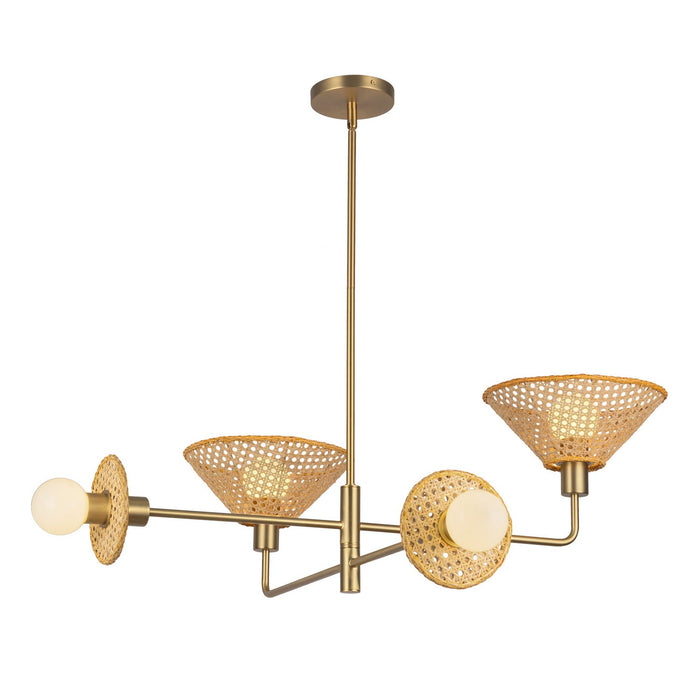 Alora CH432438BG Four Light Chandelier, Brushed Gold