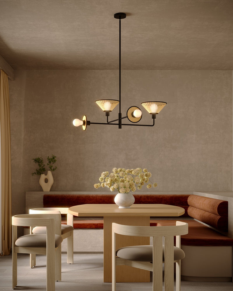 Alora CH432438MB Four Light Chandelier, Matte Black