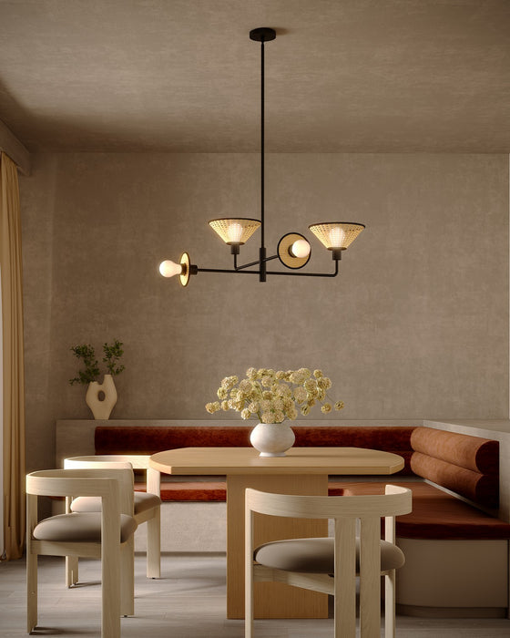 Alora CH432438MB Four Light Chandelier, Matte Black