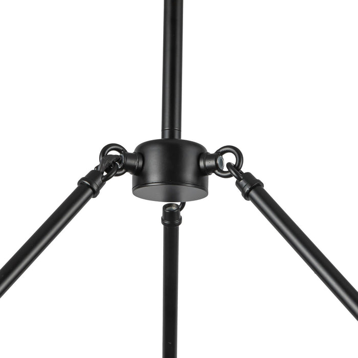 Alora CH442626MBCR Ten Light Chandelier, Matte Black/Clear Ribbed Glass