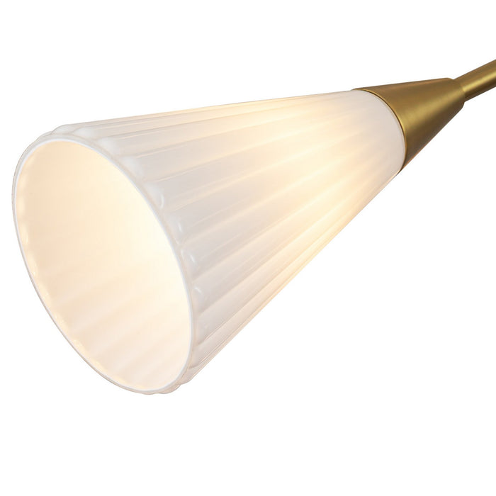 Alora CH462039BGGR 12 Light Chandelier, Brushed Gold/Glossy Ribbed Opal Glass