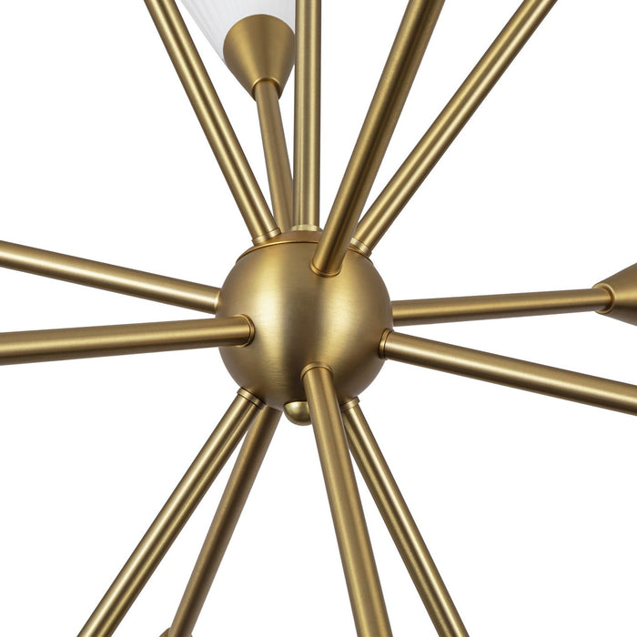 Alora CH462039BGGR 12 Light Chandelier, Brushed Gold/Glossy Ribbed Opal Glass