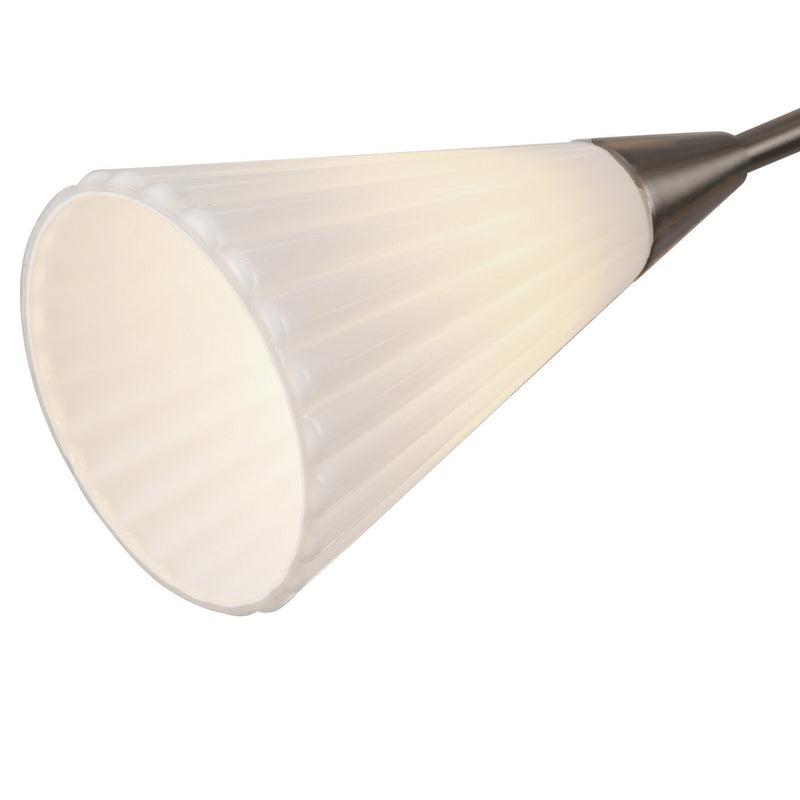 Alora CH462039BNGR 12 Light Chandelier, Brushed Nickel/Glossy Ribbed Opal Glass