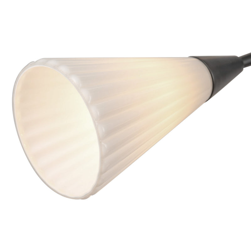 Alora CH462039MBGR 12 Light Chandelier, Matte Black/Glossy Ribbed Opal Glass